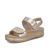 Rieker Double Velcro Strap Sandal - Light Brass Combi